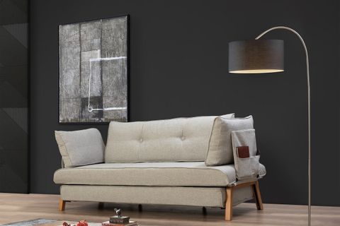 TWİN YIKANABİLİR KANEPE ÜÇLÜ YATAKLI GRİ