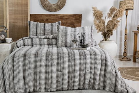 JENNY ÇİFT KİŞİLİK COMFORTER YATAK ÖRTÜSÜ SETİ, GRİ