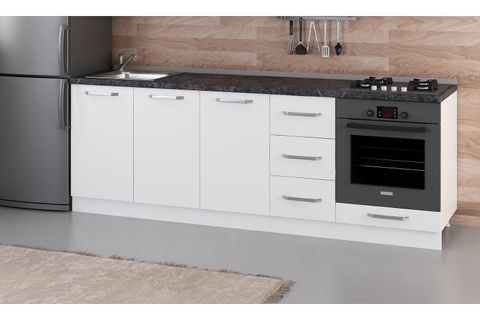 MİNAR 235 CM MUTFAK DOLABI BEYAZ 235-B3-ALT MODÜL