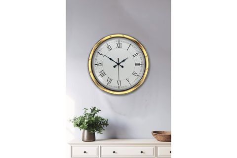 GOLD ŞIK METAL ROMA RAKAMLI DUVAR SAATİ 40 CM