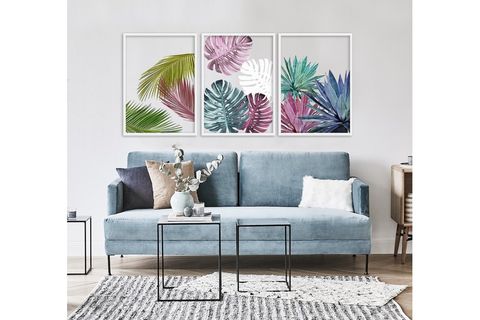 ÜÇLÜ TROPİKAL ÇERÇEVELİ POSTER PANO SETİ 2 20X30