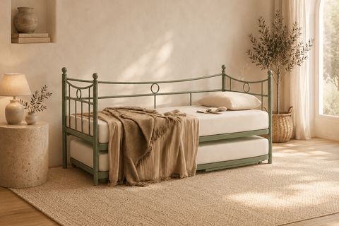 DAİLY DAYBED METAL YAVRULU KARYOLA, YEŞİL, 90X200