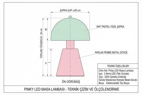 PİNKY LEDLİ MASA LAMBASI