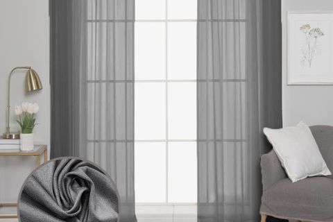 JAPPE MARİNO DOKUMA MODERN ÖRME TÜL PERDE, ANTRASİT, 100X260