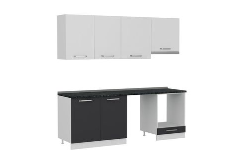 MİNAR 220 CM MUTFAK DOLABI BEYAZ ANTRASİT 220 A14
