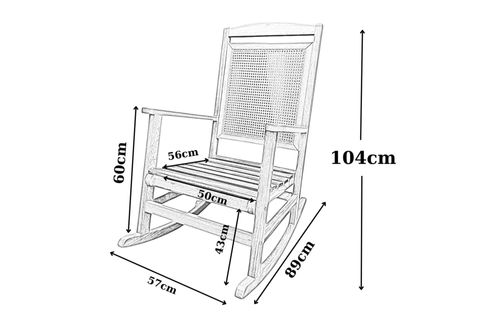 ASEDİA VERANDA HASIRLI MİNDERLİ SALLANAN SANDALYE, KREM, NATUREL AYAK