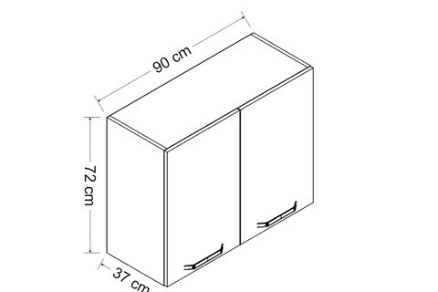 MİNAR 90 CM MUTFAK DOLABI BEYAZ 90-B1-ÜST MODÜL