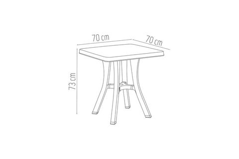 HOLİDAY DİDİM 70X70 KARE BAHÇE BALKON MASA TAKIMI 4 SANDALYELİ