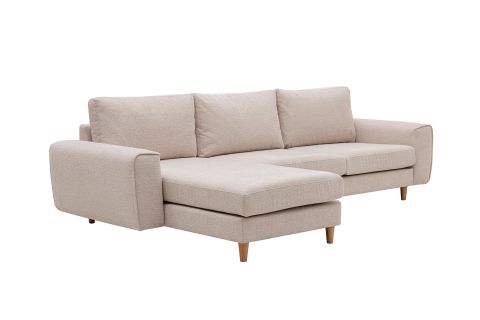 MERLİN MİNİ KÖŞE KOLTUK, NATUREL AYAK, FİTİLLİ KOL, ŞÖNİL KUMAŞ, KREM