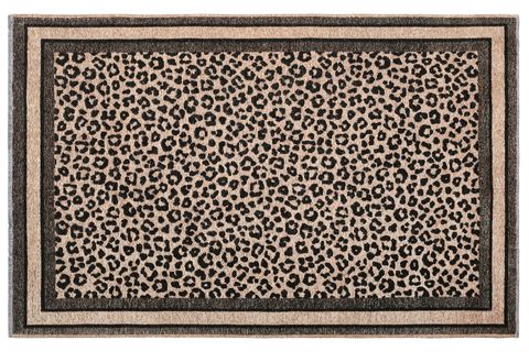 MORETTİ NORDİ LEOPAR DESENLİ MAKİNE DOKUMA HALI, SİYAH, 77X150