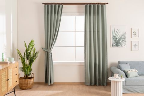 TİERRA KETEN GÖRÜNÜMLÜ FON PERDE, MİNT, 100X250