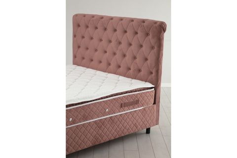 SONATA VASSİ ÇİFT KİŞİLİK BAZA+BAŞLIK+YATAK, GÜL KURUSU, 120X200