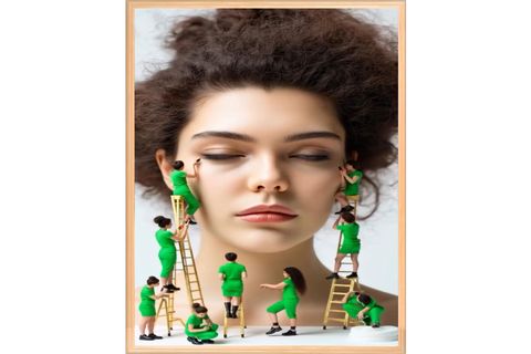 AHŞAP ÇERÇEVELİ BEAUTY TABLO SETİ 1, 50X70