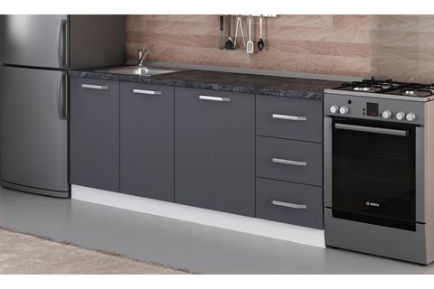 MİNAR 195 CM MUTFAK DOLABI BEYAZ ANTRASİT 195-A1-ALT MODÜL