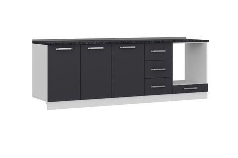MİNAR 245 CM MUTFAK DOLABI BEYAZ ANTRASİT 245-A4-ALT MODÜL
