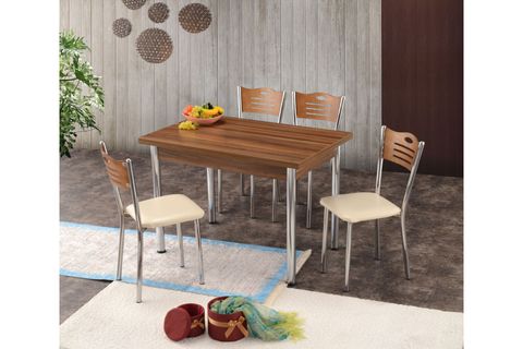 SMART MASA, CEVİZ KROM, 70*110