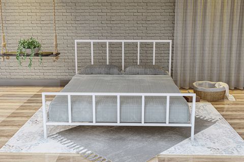 VİNTAGE METAL KARYOLA GM-212, ÇİFT KİŞİLİK, BEYAZ, 160X200
