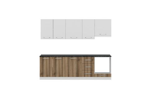 MİNAR CEMRE 255 CM MUTFAK DOLABI BEYAZ DORE 255-D5