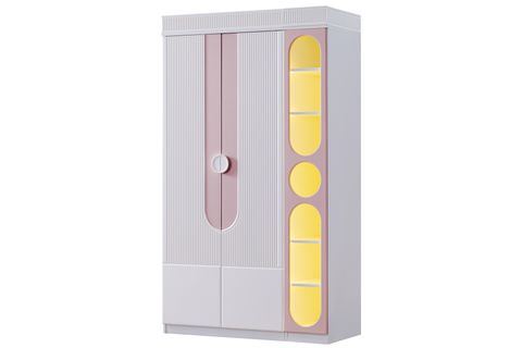 VİRA NEW 4 KAPAKLI LEDLİ KİTAPLIKLI DOLAP, PEMBE