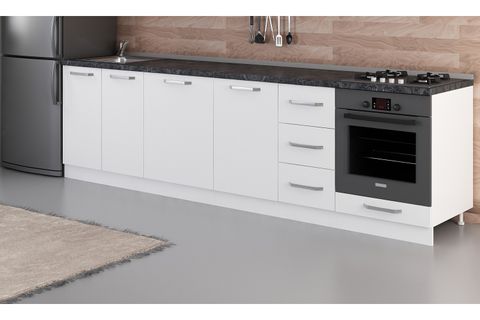 MİNAR 290 CM MUTFAK DOLABI BEYAZ 290-B3-ALT MODÜL