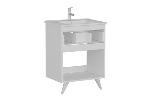 NİKA BANYO DOLABI ALT 65CM AY2K1Ç ETJ BEYAZ ANTRASİT