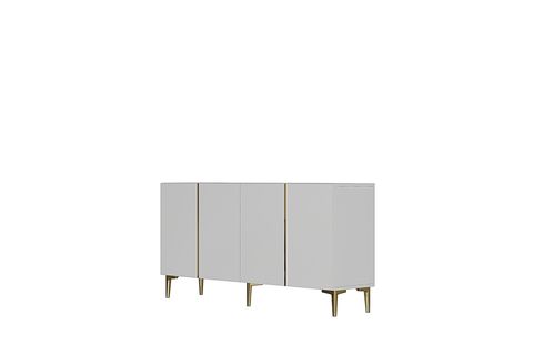 POLİ KONSOL VE TV SEHPASI, BEYAZ GOLD, 150 CM, KA1524BG