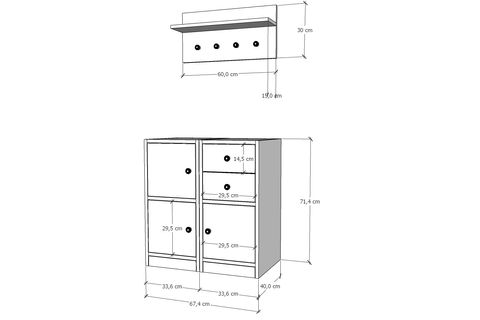 BERA PORTMANTO, 3 KAPAKLI 2 ÇEKMECELİ, PRT-1070-Ç