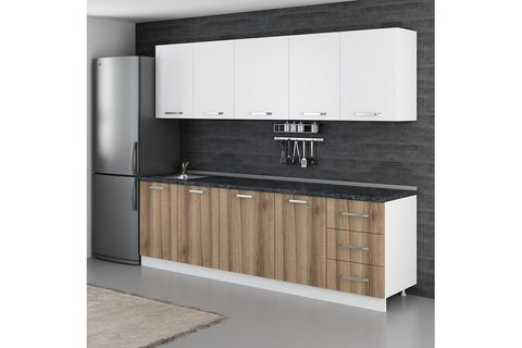 MİNAR DEFNE 260 CM MUTFAK DOLABI BEYAZ DORE 260-D2