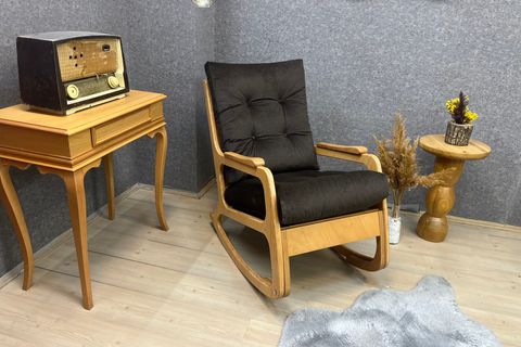 KONTES SALLANAN SANDALYE, ACI KAHVE, NATUREL AYAK RENGİ