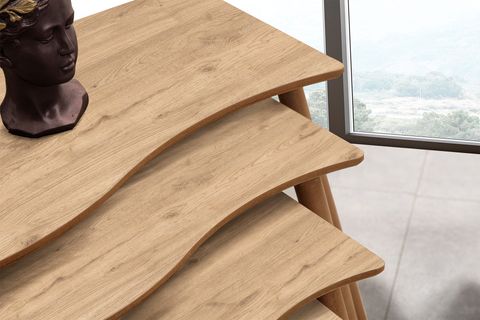 SALSA DÖRTLÜ ZİGON ORTA SEHPA SETİ, MEŞE