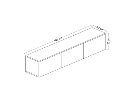 NORM DUVARA MONTE TV ÜNİTESİ, LED IŞIKLI, BEYAZ MEŞE
