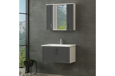 VERA BANYO DOLABI 85CM AS2K 2K1A ETJ BEYAZ ANTRASİT