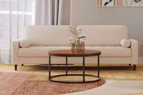 POTRİCA YUVARLAK ORTA SEHPA, SİYAH CEVİZ