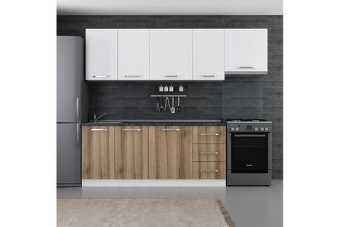 MİNAR CEMRE 255 CM MUTFAK DOLABI BEYAZ DORE 255-D4