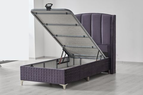 LİMA BAZA BAŞLIK YATAK SETİ, ANTRASİT, 90X190