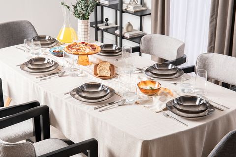 KİTCHEN ESSENTİALS ALTHEA CAM YEMEK SETİ, FÜME, 24 PARÇA