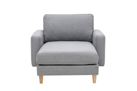 MERLİN DAYBED, İNCE KOL, NATUREL AYAK, KETEN KUMAŞ, GRİ