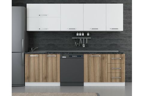 MİNAR 255 CM MUTFAK DOLABI BEYAZ DORE 255 D10
