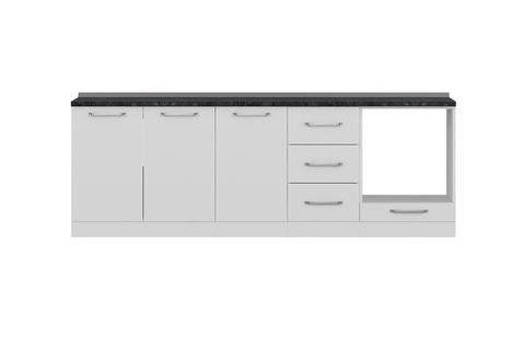 MİNAR 240 CM MUTFAK DOLABI BEYAZ 240-B4-ALT MODÜL