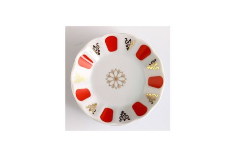 PORLAND KIRMIZI YALDIZ ÇAY TABAĞI 11CM TEKLİ 04POR005231