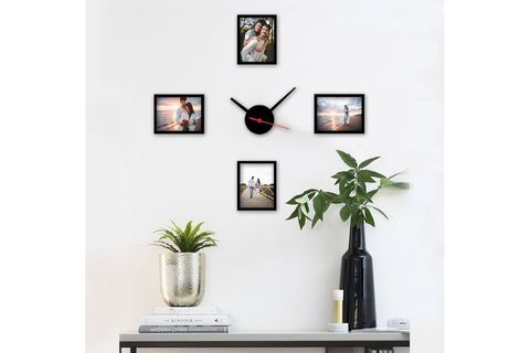 TABLO CENTER DÖRTLÜ SİYAH FOTOĞRAF ÇERÇEVELİ SAAT SCS07