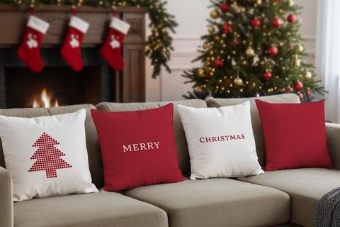 YILBAŞI TEMALI DÖRTLÜ KIRLENT KILIFI, KIRMIZI, 1042