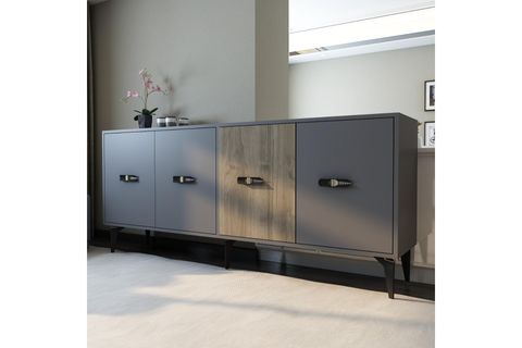CHERRYCT KONSOL, 180 CM, ANTRASİT CEVİZ