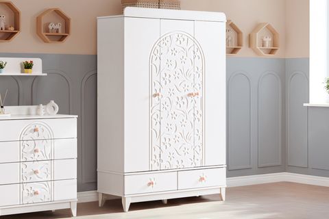 GARDEN 3 KAPAKLI 2 ÇEKMECELİ DOLAP, BEYAZ