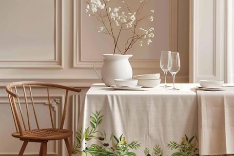 ZEYTİN BAHÇESİ PAMUK MASA ÖRTÜSÜ, 150X150 CM