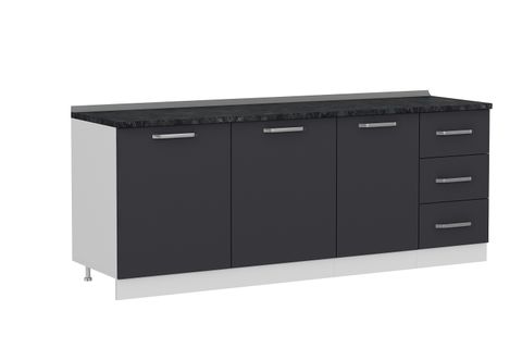 MİNAR 215 CM MUTFAK DOLABI BEYAZ ANTRASİT 215-A2-ALT MODÜL