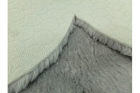 BALAT HALI DEKORATİF BEYAZ-GRİ-DESENLİ PELUŞ PAPATYA DESEN HALI AÇIK GRİ - 150X150