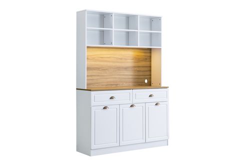 BLESK İNCE KUM AYDINLATMALI KAHVE KÖŞESİ DOLABI RAFLI