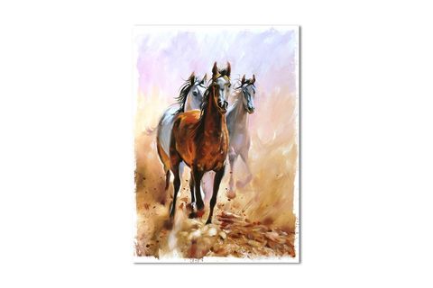 HORSES DEKORATİF DEV BOYUT CANVAS TABLO 100X150 CM