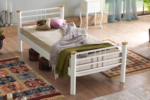 KAPPİS METAL KARYOLA, BEYAZ, 90X190